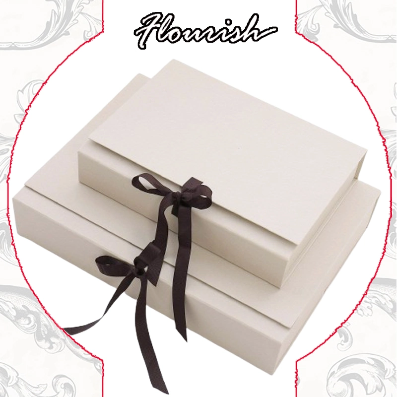Book Shaped Beige Coated Paper Pasted Cardboard Birthday Gift Packaging Box