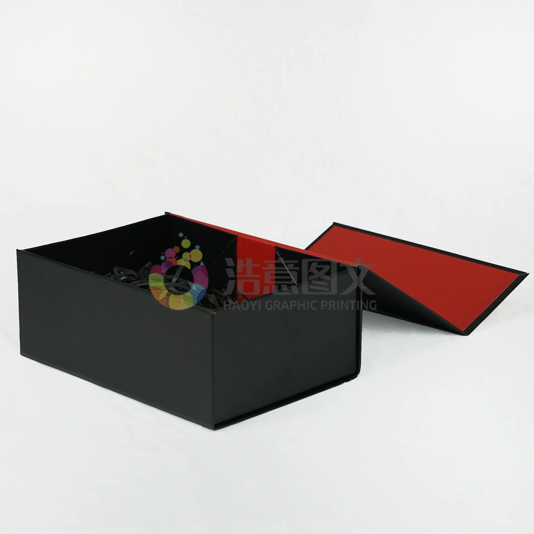 Wholesale Custom Exquisite Black Cardboard Folding Cosmetic Packaging Boxes Birthday Gift Paper Jewelry Box for Clothing Watch Jewellery Shipping Flower Box