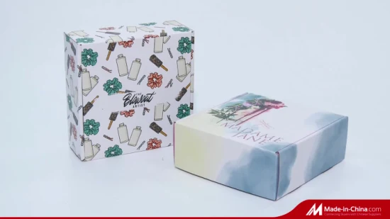 Impresión personalizada Comercio electrónico Cajas de papel corrugado Cartón reciclado Cremallera Tear Strip Mailer Embalaje Caja de envío Logotipo personalizado