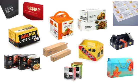 Caja de papel de regalo de embalaje de papel de flauta corrugado Kraft impreso colorido personalizado para alimentos/cerveza/fideos/galletas/mariscos secos de frutas/bebidas/té