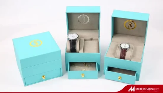 Caja de regalo de joyería con logotipo personalizado al por mayor, anillo, pulsera, collar, colgante, conjunto de joyería, caja de embalaje