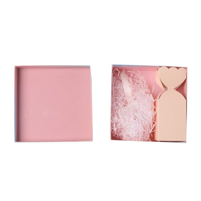 Caja de regalo de lujo personalizada para fiesta de cumpleaños de boda, caja de regalo de cartón rosa con una tapa